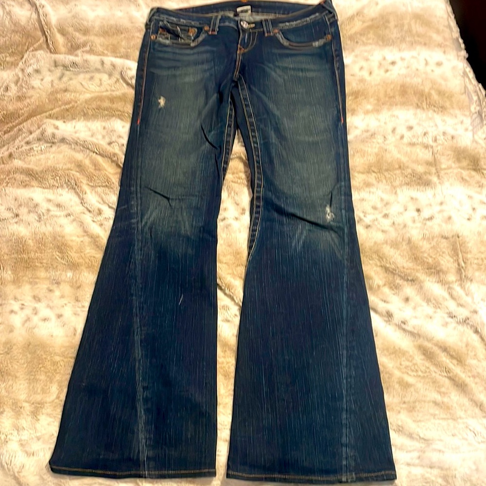 Womens true religion distressed jeans size 32 style Joey
